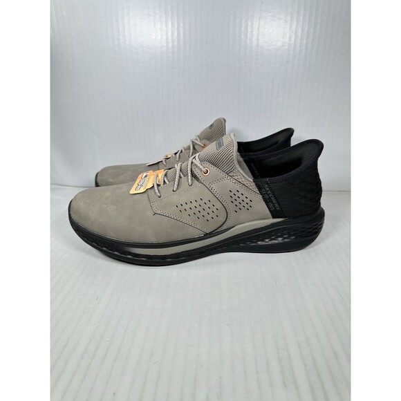 Size 9.5 Skechers Men's Slip-Ins Gray Cement Black Relaxed Fit Slade-Macklin NEW - Picture 4 of 9